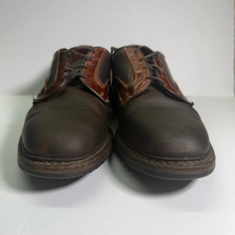 Allen Edmonds Berkshire Derby Shoes Mens 9 B Brown Leather Two Tone USA 4544